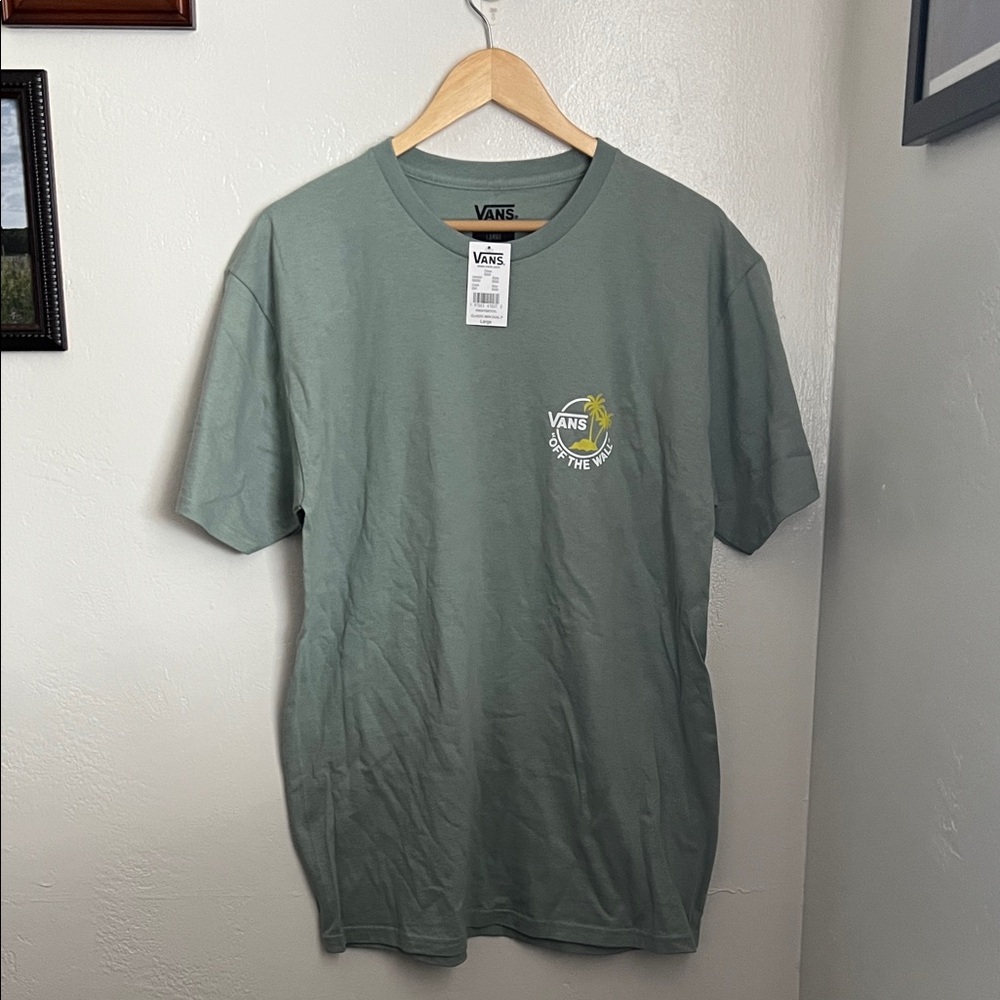Vans Men's Cotton Green Palm Tree Graphic Tshirt Classic Fit